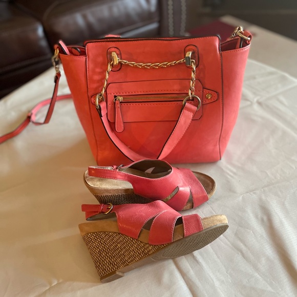 Women’s Ladies CHARMING CHARLIES Purse and Shoe Set Sz 9 COMBO - Picture 6 of 11